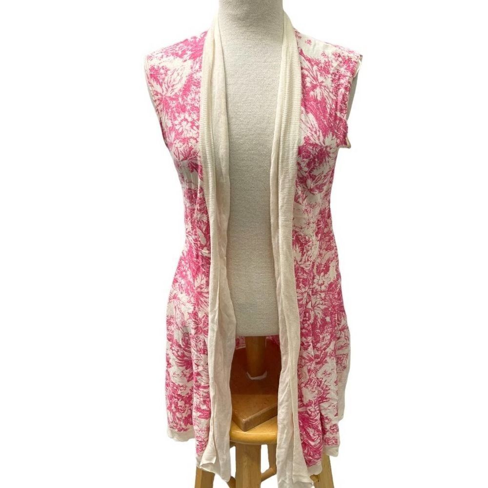 Anthropologie Guinevere Floral Cotton Duster Sweater Cardigan Size S